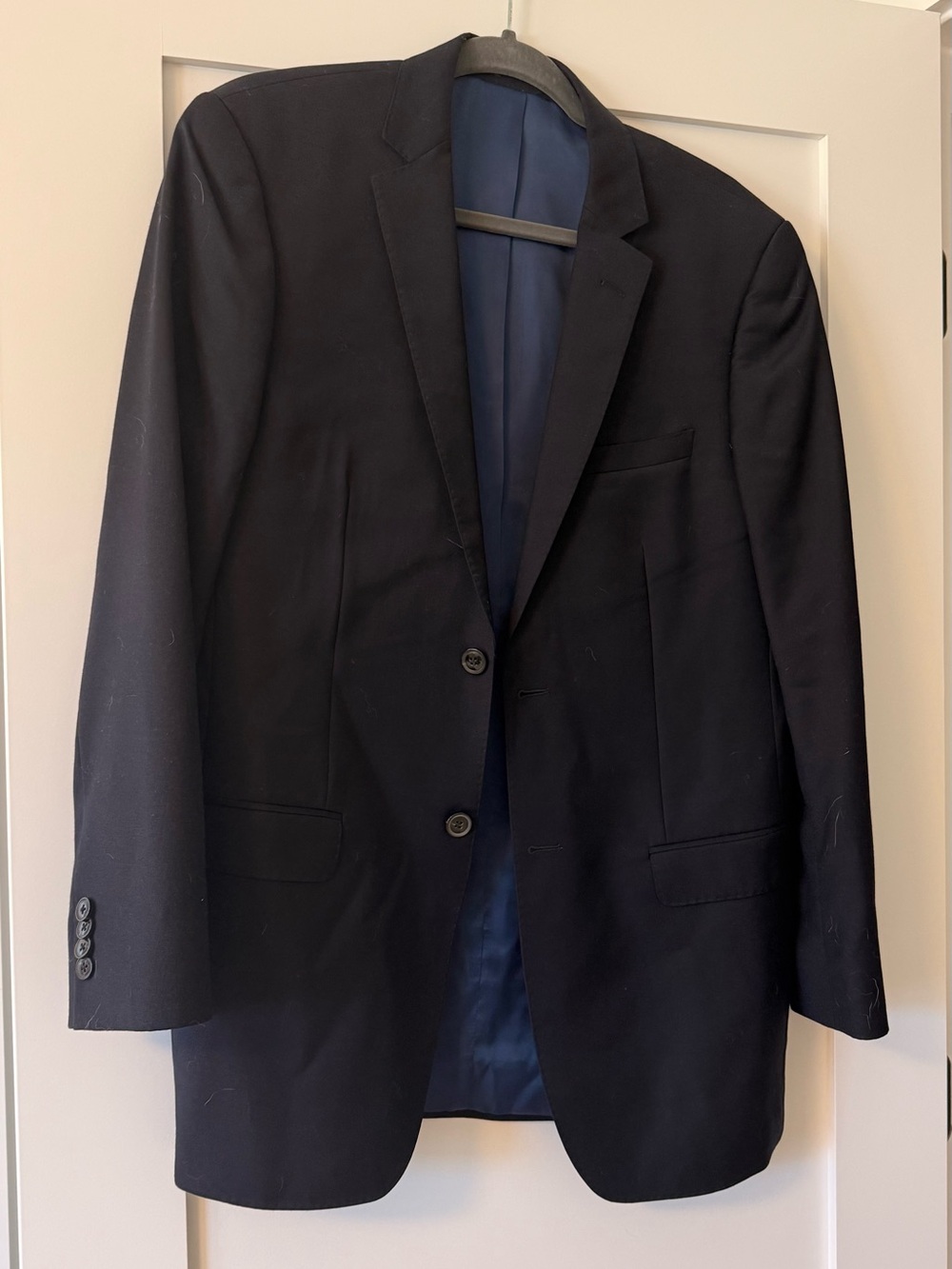 Men's Tailored Dark Navy Two-Button Blazer